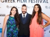 Host Panos Mouzourakis flanked by Orpheus Producers Aspasia Koumli and Dorothea Paschalidou