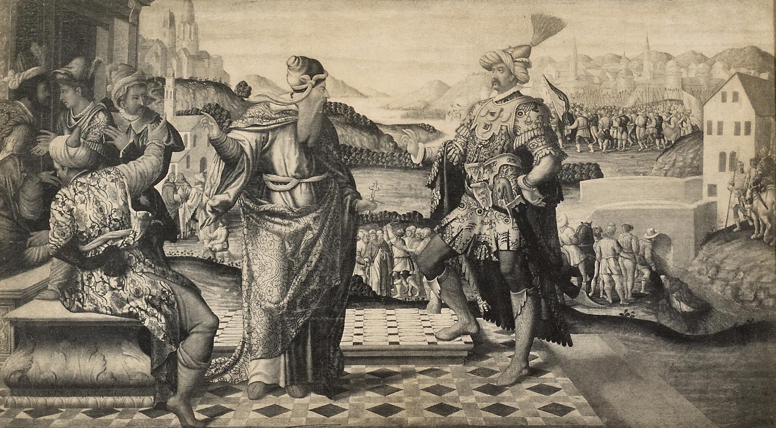 Photo 5 Bellini The Meeting of the Patriarch Gennadius Scholarius and Sultan Mehmet II 15c