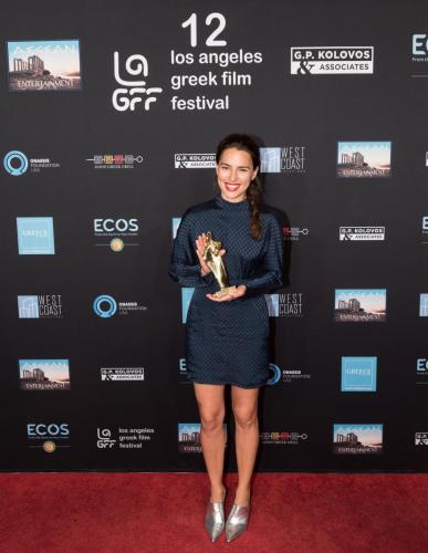 Melia Kreiling with the Orpheus Award for THE LAST NOTE